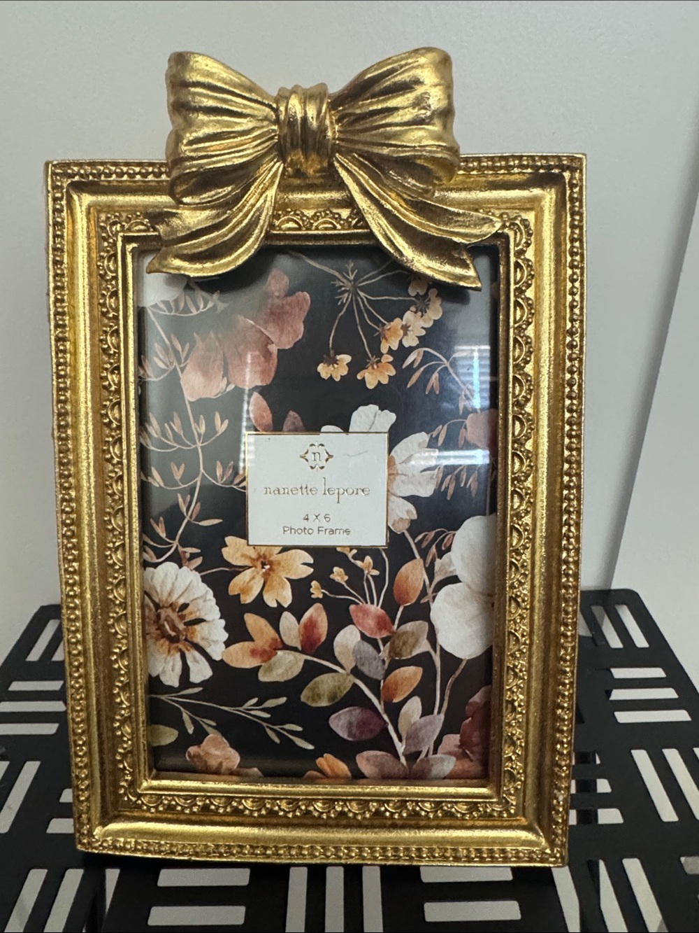 Nanette Lepore Gold Decorative Frame with Bow Accent